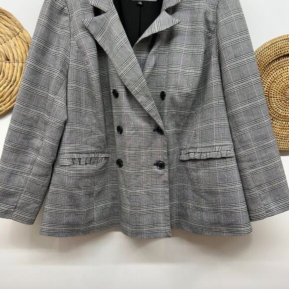 Eloquii Black White Collared Professional Houndstooth Blazer Jacket Plus Size 20 - Picture 4 of 8